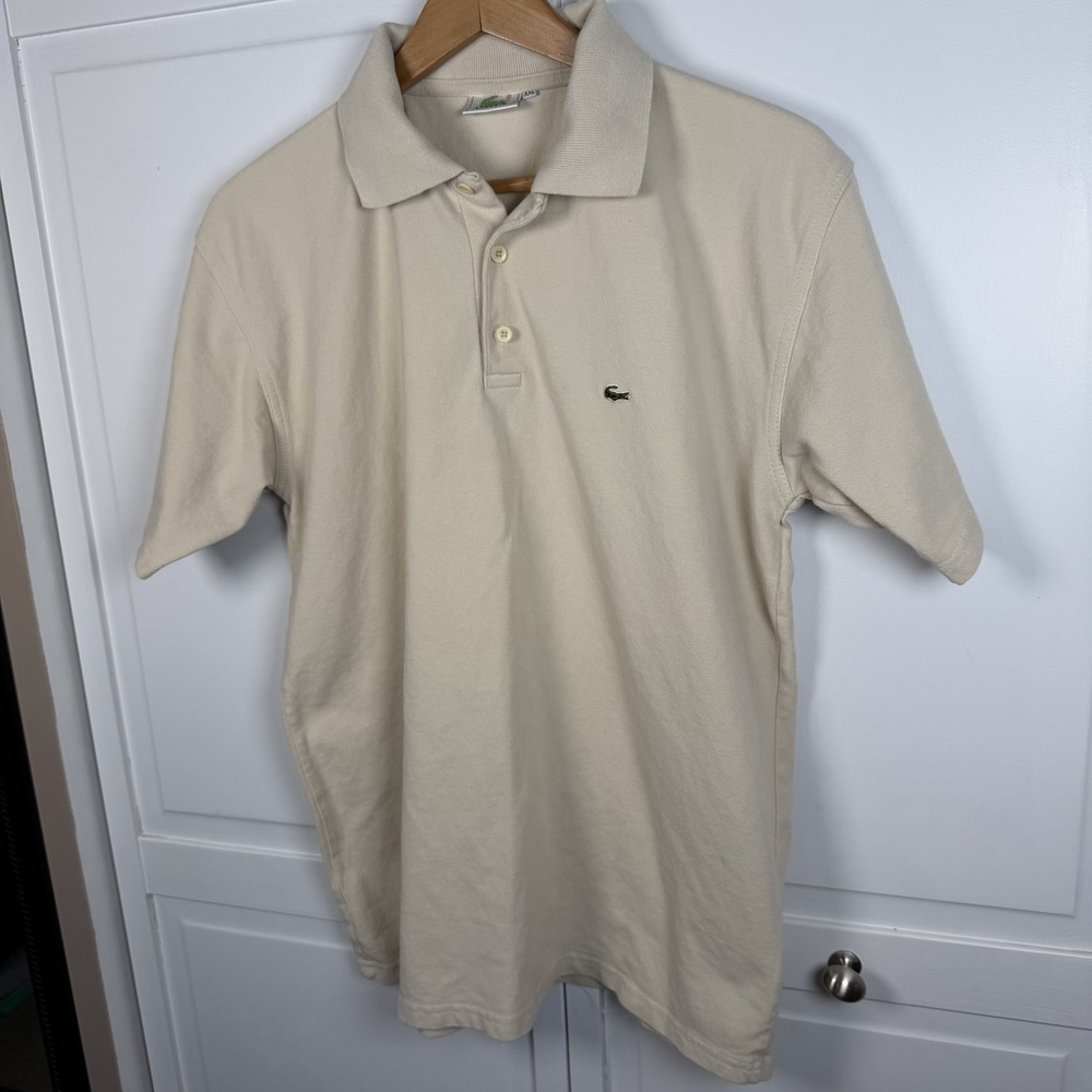 Lacoste Classic Fit Polo Shirt Men's 2XL Cotton Petit Piqué Short Sleeve Tan - Picture 5 of 9